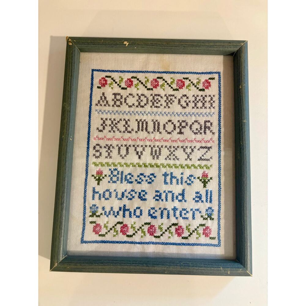 Bless This House Alphabet Cross Stitch Sampler